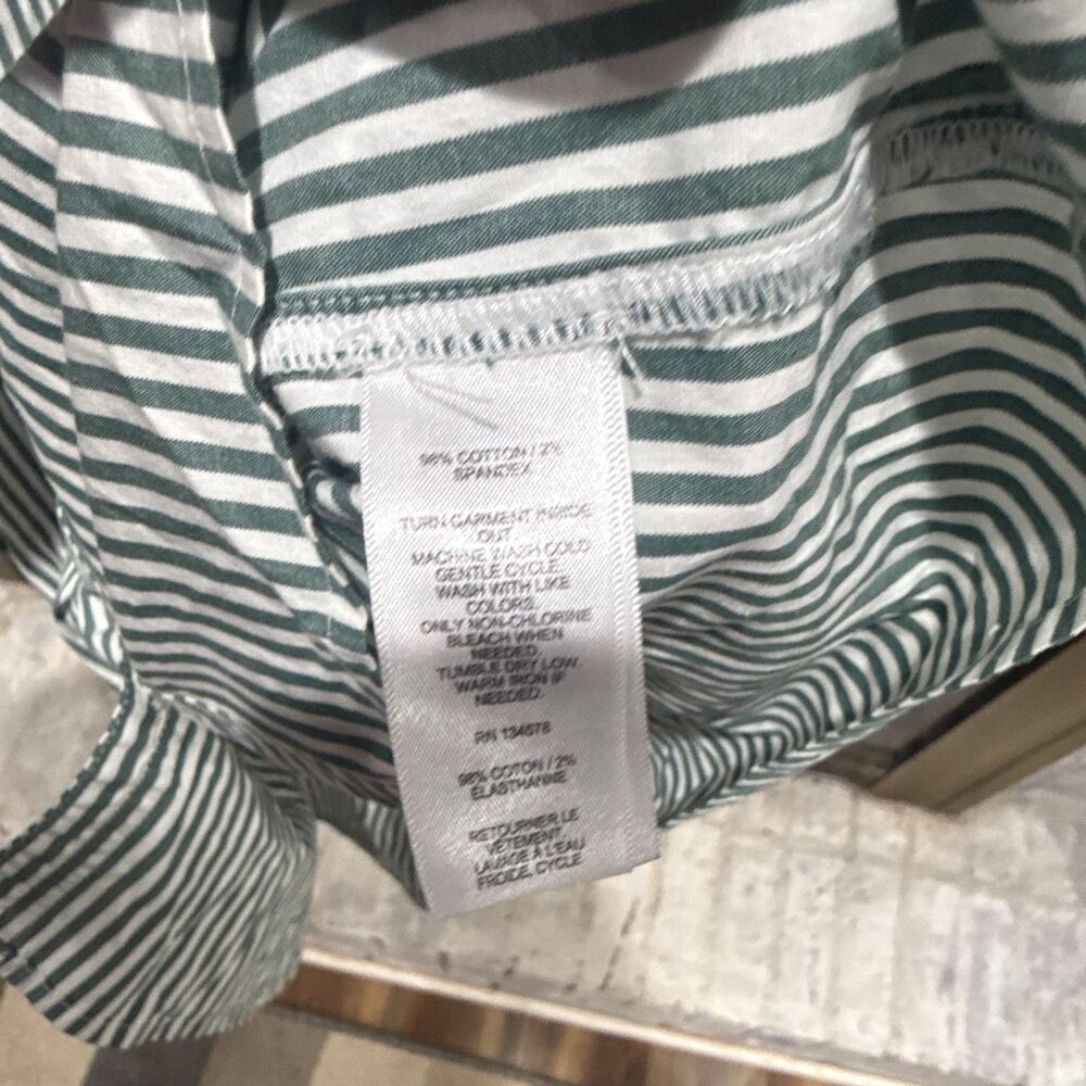 Vineyard Vines Size Small Green And White Striped Shirt Small - Picture 4 of 5